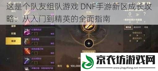 这是个队友组队游戏 DNF手游新区成长攻略：从入门到精英的全面指南