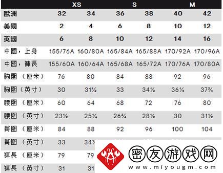 欧亚尺码对照-热力四溅-笑点横飞